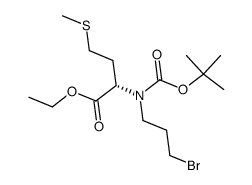 (S)-N-(3-bromopropyl)-N-(tert-butoxycarbonyl)methionine ethyl ester Structure