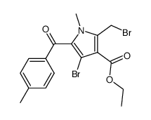 ethyl 4-bromo-2-bromomethyl-1-methyl-5-(p-toluoyl)pyrrole-3carboxylate结构式