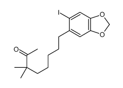 8-(6-iodo-1,3-benzodioxol-5-yl)-3,3-dimethyloctan-2-one结构式