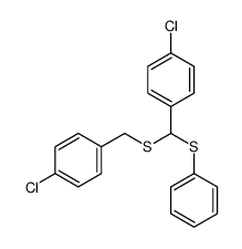 1-chloro-4-[(4-chlorophenyl)methylsulfanyl-phenylsulfanylmethyl]benzene Structure