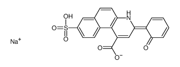 sodium,(3E)-1-carboxy-3-(6-oxocyclohexa-2,4-dien-1-ylidene)-4H-benzo[f]quinoline-8-sulfonate结构式