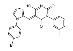 (5E)-5-[[1-(4-bromophenyl)pyrrol-2-yl]methylidene]-1-(3-methylphenyl)-1,3-diazinane-2,4,6-trione Structure