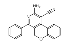 2-amino-4-phenyl-5H-chromeno[3,4-c]pyridine-1-carbonitrile结构式