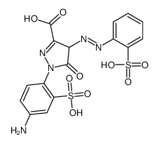 1-(4-amino-2-sulphophenyl)-4,5-dihydro-5-oxo-4-[(2-sulphophenyl)azo]-1H-pyrazole-3-carboxylic acid结构式