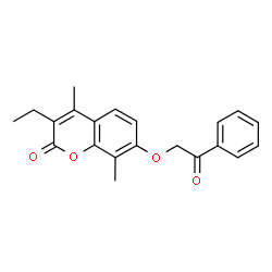 3-ethyl-4,8-dimethyl-7-phenacyloxychromen-2-one structure