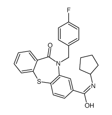 N-cyclopentyl-5-[(4-fluorophenyl)methyl]-6-oxobenzo[b][1,4]benzothiazepine-3-carboxamide Structure