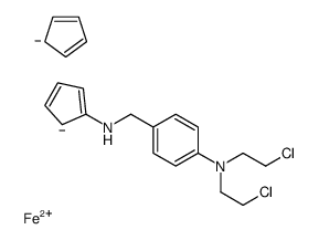 N,N-bis(2-chloroethyl)-4-[(cyclopenta-2,4-dien-1-ylamino)methyl]aniline,cyclopenta-1,3-diene,iron(2+) Structure