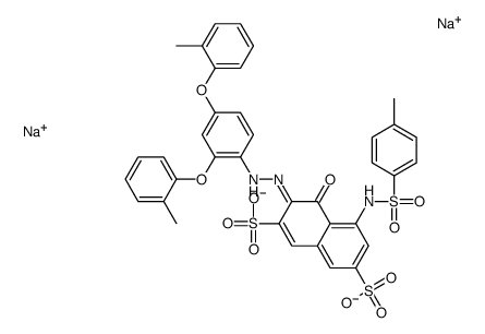 disodium 3-[[2,4-bis(2-methylphenoxy)phenyl]azo]-4-hydroxy-5-[[(p-tolyl)sulphonyl]amino]naphthalene-2,7-disulphonate Structure