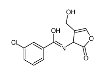 3-Chloro-N-[dihydro-4-(hydroxymethyl)-2-oxo-3-furanyl]benzamide structure