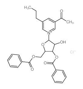 [5-(5-acetyl-3-propyl-pyridin-1-yl)-3-benzoyloxy-4-hydroxy-oxolan-2-yl]methyl benzoate结构式
