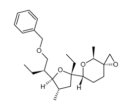 benzyl 2(S)-[5(S)-ethyl-3(S)-methyl-5-(3(R)-1,5-dioxo-4(S)-methylspiro[2.5]-6(R)-octyl)-2(S)-tetrahydrofuryl]butyl ether Structure