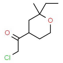 Ethanone, 2-chloro-1-(2-ethyltetrahydro-2-methyl-2H-pyran-4-yl)- (9CI) Structure