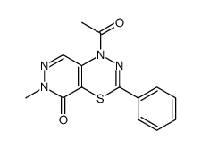 4-acetyl-7-methyl-2-phenyl-4H-pyridazino[4,5-e][1,3,4]thiadiazin-8(7H)-one结构式