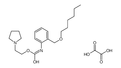 2-hydroxy-2-oxoacetate,2-pyrrolidin-1-ium-1-ylethyl N-[2-(hexoxymethyl)phenyl]carbamate结构式