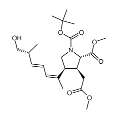 1-(tert-butyl) 2-methyl (2S,3S,4S)-4-((R,2Z,4E)-7-hydroxy-6-methylhepta-2,4-dien-2-yl)-3-(2-methoxy-2-oxoethyl)pyrrolidine-1,2-dicarboxylate Structure