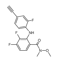 2-(4-ethynyl-2-fluoro-phenylamino)-3,4-difluoro-N-methoxy-N-methyl-benzamide Structure