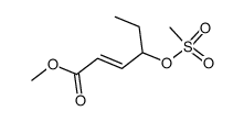 methyl (E)-4-((methylsulfonyl)oxy)hex-2-enoate结构式