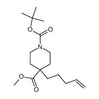 1-(1,1-dimethylethyl) 4-methyl 4-(pent-4-en-1-yl)-1,4-piperidinedicarboxylate结构式
