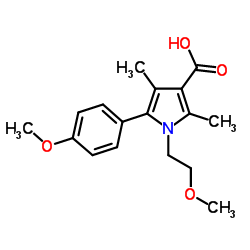 1-(2-Methoxyethyl)-5-(4-methoxyphenyl)-2,4-dimethyl-1H-pyrrole-3-carboxylic acid结构式