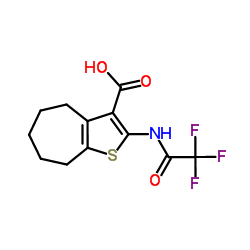 2-[(Trifluoroacetyl)amino]-5,6,7,8-tetrahydro-4H-cyclohepta[b]thiophene-3-carboxylic acid Structure