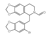 1,3-Dioxolo[4,5-g]isoquinoline-6(5H)-carboxaldehyde, 5-[(6-bromo-1,3-benzodioxol-5-yl)methyl]-7,8-dihydro-结构式