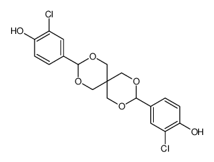 2-chloro-4-[3-(3-chloro-4-hydroxyphenyl)-2,4,8,10-tetraoxaspiro[5.5]undecan-9-yl]phenol结构式