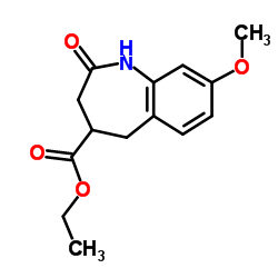 乙基8-甲氧基-2-氧代-2,3,4,5-四氢-1H-苯并[b]氮杂卓-4-羧酸结构式