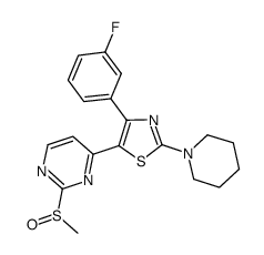 4-[4-(3-fluorophenyl)-2-piperidin-1-yl-thiazol-5-yl]-2-methanesulfinylpyrimidine结构式