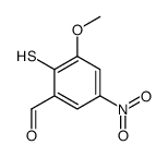 3-methoxy-5-nitro-2-sulfanylbenzaldehyde结构式