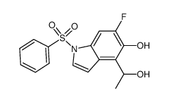 6-fluoro-4-(1-hydroxyethyl)-1-(phenylsulfonyl)-1H-indol-5-ol Structure