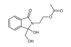 Acetic acid 2-(1-hydroxy-1-hydroxymethyl-3-oxo-1,3-dihydro-isoindol-2-yl)-ethyl ester Structure