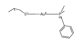 (dimethylphenylphosphane)gold(I) isobutylthiolate Structure