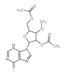 9H-Purine-6-thiol,9-(3-O-methyl-b-D-ribofuranosyl)-,2',5'-diacetate (8CI)结构式
