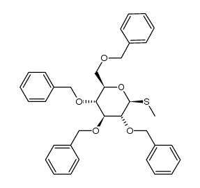 methyl 2,3,4,6-tetra-O-benzyl-1-thio-β-D-glucopyranoside Structure