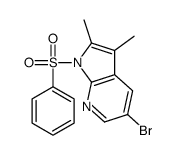 5-Bromo-2,3-dimethyl-1-(phenylsulfonyl)-1H-pyrrolo[2,3-b]pyridine结构式