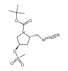 (2S,4R)-2-(azidomethyl)-1-(tert-butoxycarbonyl)-4-[(methylsulfonyl)oxy]pyrrolidine Structure