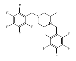 2,6-dimethyl-1,4-bis[(2,3,4,5,6-pentafluorophenyl)methyl]piperazine结构式
