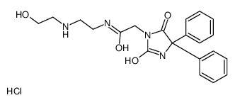2-(2,5-dioxo-4,4-diphenylimidazolidin-1-yl)-N-[2-(2-hydroxyethylamino)ethyl]acetamide,hydrochloride Structure