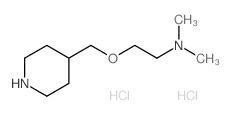 N,N-Dimethyl-2-(4-piperidinylmethoxy)-1-ethanamine dihydrochloride结构式