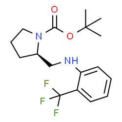 (R)-1-BOC-2-([(2-TRIFLUOROMETHYL-PHENYL)-AMINO]-METHYL)-PYRROLIDINE结构式