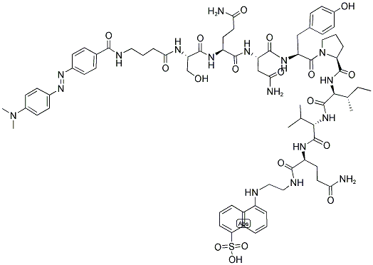 DABCYL-γ-Abu-Ser-Gln-Asn-Tyr-Pro-Ile-Val-Gln-EDANS trifluoroacetate salt结构式