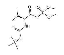 (S)-1-(dimethoxyphosphoryl)-4-methyl-3-(t-butoxycarbonylamino)-pentan-2-one结构式