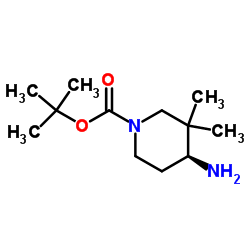 (S)-4-氨基-3,3-二甲基哌啶-1-羧酸叔丁酯结构式