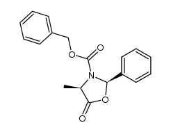 (2R,4R)-3-[(Benzyloxy)carbonyl]-4-methyl-2-phenyl-1,3-oxazolidin-5-one结构式