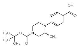(R)-6-(4-(tert-butoxycarbonyl)-2-methylpiperazin-1-yl)nicotinic acid结构式