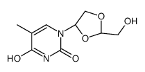 1-[(2R,4S)-2-(hydroxymethyl)-1,3-dioxolan-4-yl]-5-methylpyrimidine-2,4-dione结构式
