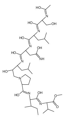 methyl (2S)-2-[[(2S,3S)-2-[[(2S)-1-[(3S)-3-[[(2S)-2-[[(2S)-2-[[(2S)-2-acetamido-3-hydroxypropanoyl]amino]-4-methylpentanoyl]amino]-4-amino-4-oxobutanoyl]amino]-2-hydroxy-5-methylhexyl]pyrrolidine-2-carbonyl]amino]-3-methylpentanoyl]amino]-3-methylbutanoat Structure