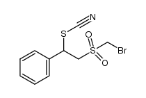 2-bromomethylsulfonyl-1-phenylethyl thiocyanate Structure
