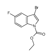 3-溴-5-氟吲哚-1-羧酸乙酯结构式