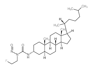 3-[(3R,5S,8R,9S,10S,13R,14S,17R)-10,13-dimethyl-17-[(2R)-6-methylheptan-2-yl]-2,3,4,5,6,7,8,9,11,12,14,15,16,17-tetradecahydro-1H-cyclopenta[a]phenanthren-3-yl]-1-(2-fluoroethyl)-1-nitroso-urea structure